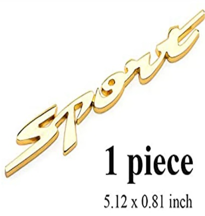 Metal Sport Emblem Car-styling Letter Badge Sticker Racing 3D LOGO 1pcs Gold color