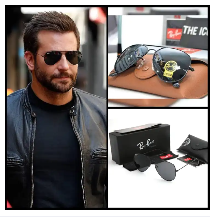 Ray ban Aviator Diamond Edition Black Sunglasses for Men's (UV protection most selling Luxury sunglasses)