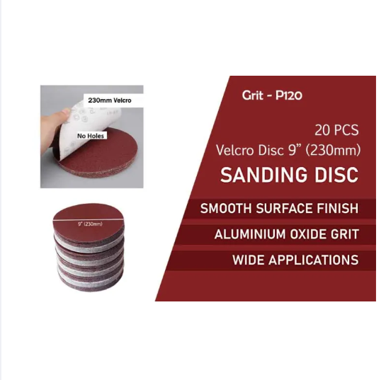 Velcro Disc Sanding Disc 230mm (9 inc) 120# (20 Pack)
