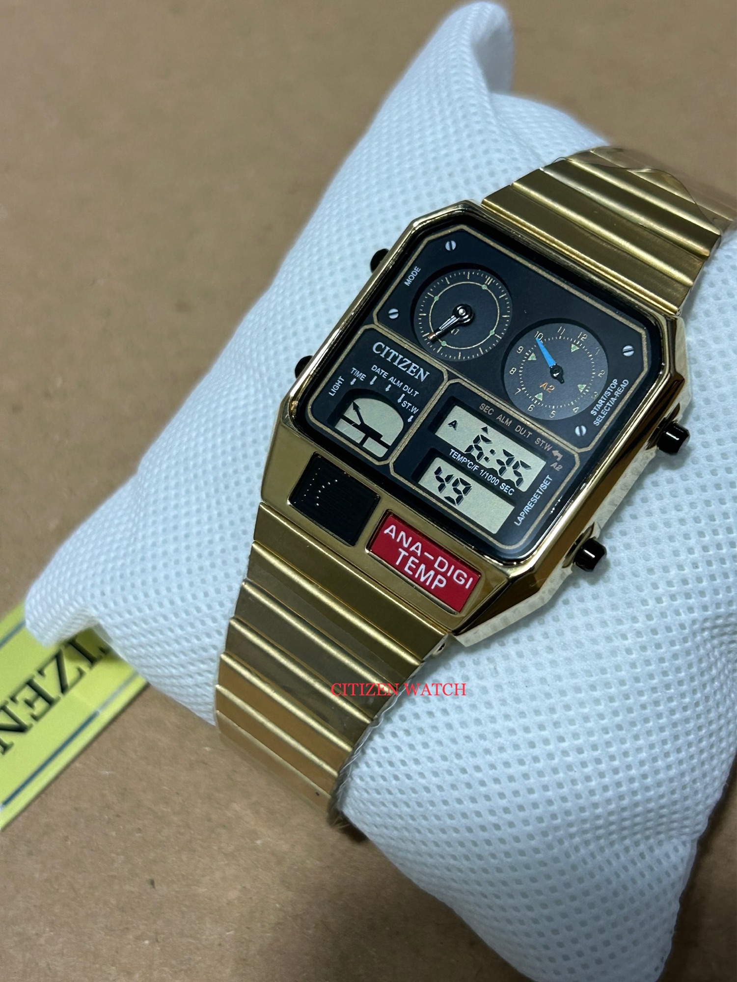 Gold Mens Casual Citizen ANA-DIGI TEMP Watch
