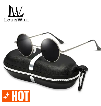 Black Frame Black Lens Round Sunglasses