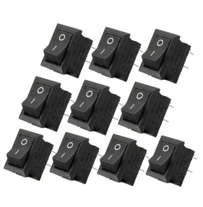 ON/Off Rocker Switch black 1.5cm + 1cm +1cm (10Pcs)