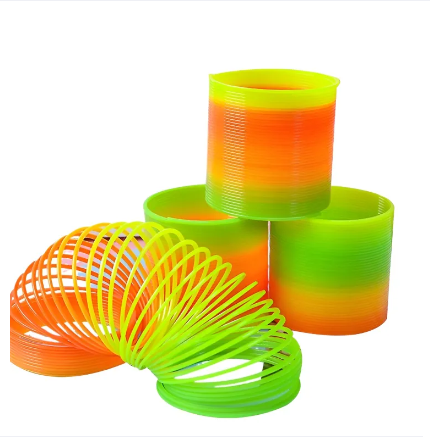 Rainbow Magic Spring Colorful Rainbow Neon Plastic Spring Toy Halloween Party Supplies for Boys Girls Trick Treat Gift Toys