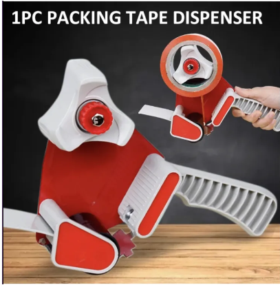 Packing Tape Dispenser Tool Sealing Roll Cutter Holds Plastic Packaging Parcel Cutter Machine Manual Sealing Packing Tape Dispenserr Tools + FREE TAPE
