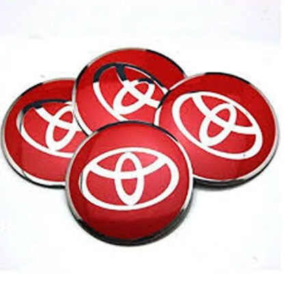 4 Pieces 56.5mm Auto Tires wheel Accessories Hub cap Stickers For Toyota Vios hilux Innova Fortuner Wigo hiace Rush Avanza Alphard Altis Auto Hubcaps Decoration Badge Decals