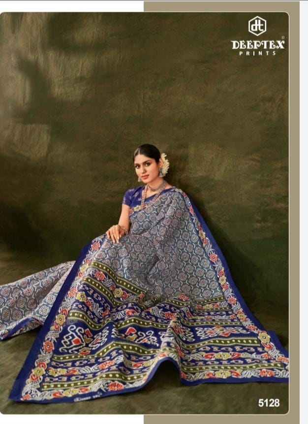 Deeptex Premium Cotton Voil Saree With Blouse Piece