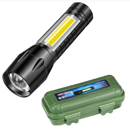 XPE COB LED Flashlight Adjustable Focus Camping Torch Pen Clip Light