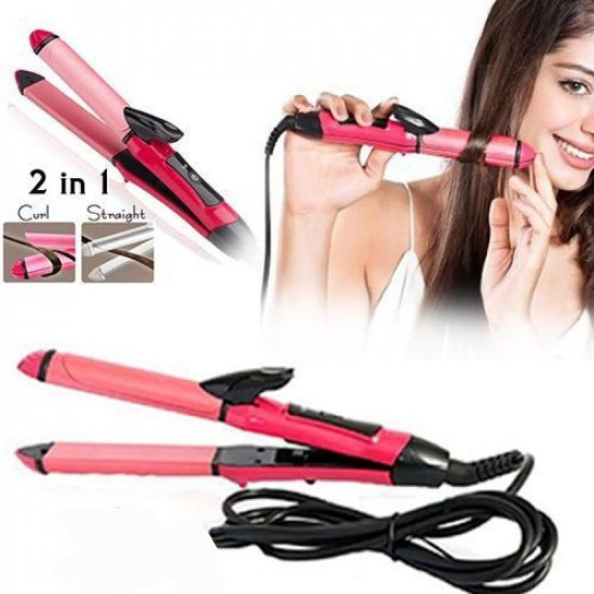 Nova 2-in-1 Hair Curler & Straightener Set