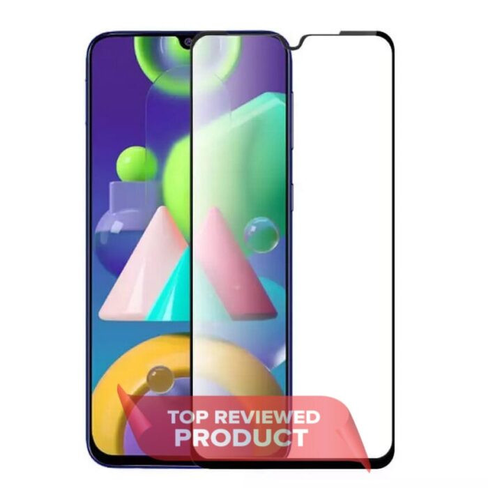 galaxy m21 tempered glass – full glue – full coverage