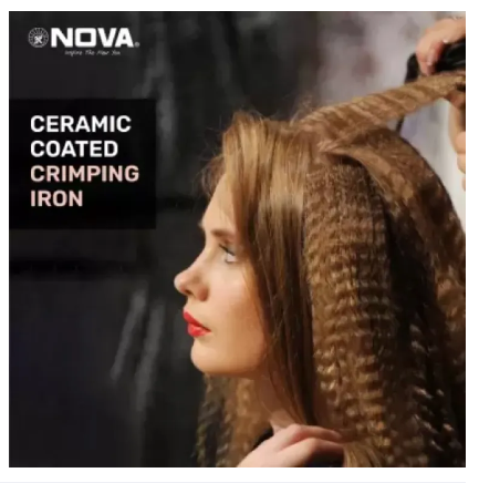 New Nova NHS-870 Crimping Machine for Hair with Steam Iron Electric Crimper Electric Hair Styler