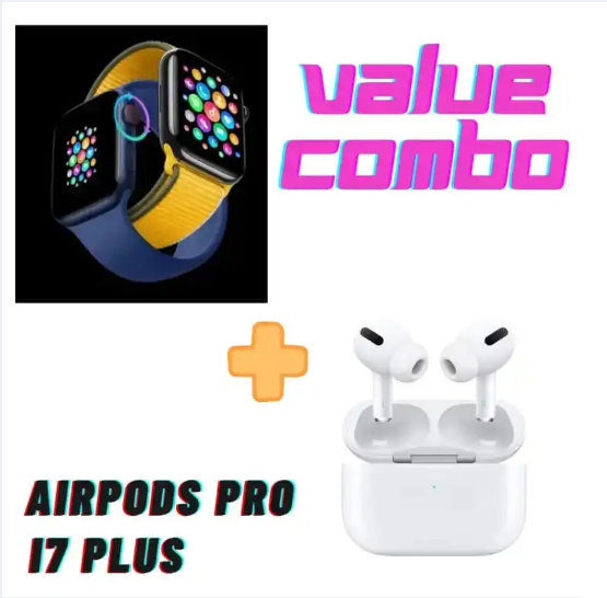 I7 Plus Smartwatch + Airpods Pro Premium Value Combo Pack