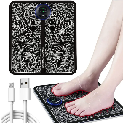 EMS Foot Massager,Folding Portable Feet Massage Machine,Electronic Muscle Stimulatior Massage Mat USB Rechargeable