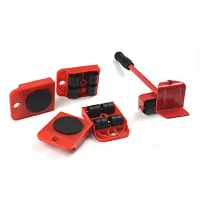 Furniture Mover Tool Lifter Sliders Kit Profession Heavy Furniture Roller Furniture Mover Tool Set Wheel Bar Mover Device Max Up for 150Kg/ 330 Lbs Furniture Lifter Easy Moving Sliders 5 Packs Mover T