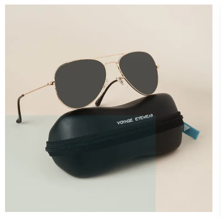 Sunglasses luxury sheds For Men & Women Black & Golden Aviator Sunglasses