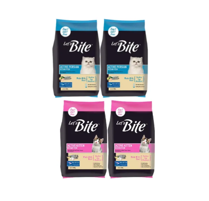 Let's Bite Cat Dry Food Active Persian & Active Kitten (400G X 4 Packs) 1.6Kg