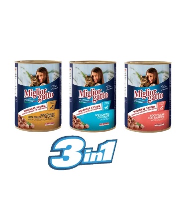 Miglior Gatto Wet Food Can for Cats CHUNKS (405g x 3 Canned)