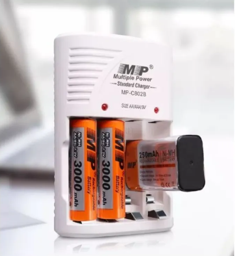 MP-C802B Battery Charger for AA/AAA/9V Nimh/Nicd Rechargeable Batteries