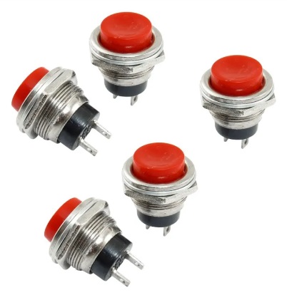 Metal Push Button Switch 5 PCS (Normal Open Momentary)