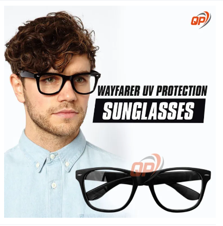 QP Wayfarer Clear Sunglasses Black Frame High Quality UV Protection Sunglasses Unisex