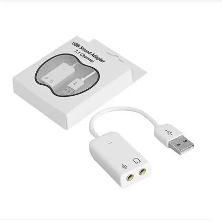 USB Sound Adapter 7.1 Channel - White Sound Card Adapter