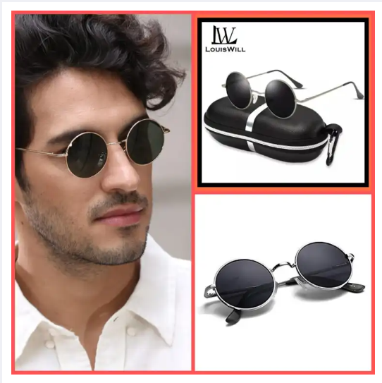 Men Sunglasses UV400 Polarized Sunglasses Retro Round Frame Sunglasses Sport Sunglasses Outdoor Activities Eye wear Driving Fishing Eye wear Silicone Nose Pads Sun Glasses