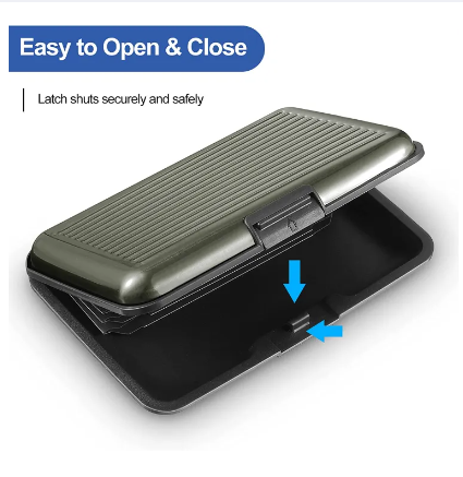 Credit Card Holder Slim Mini RFID Blocking Credit Card Protector Aluminum Business Card Case Metal ID Organizer Wallet with 6 Slots for Women Men