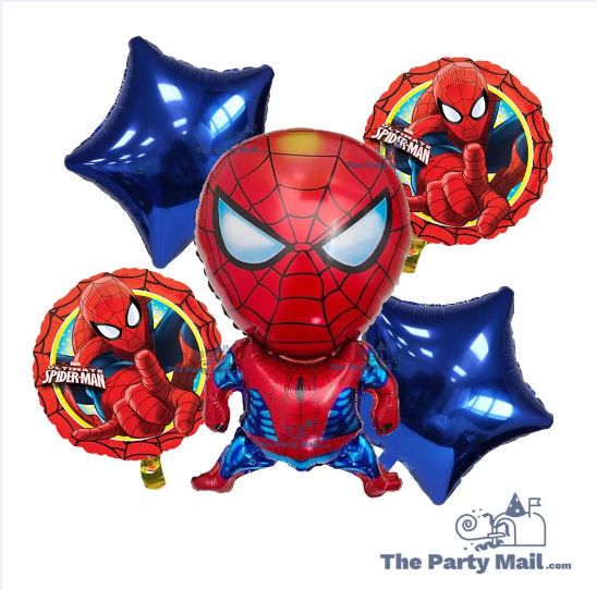 Happy Birthday Decoration spiderman 5pes Foil Balloon Set