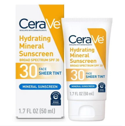 Cerave Hydrating Mineral Sunscreen SPF 30 Face Sheer Tint