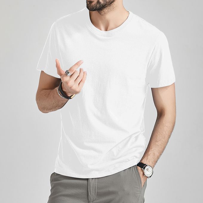 White Men's Plain T Shirt New trend Comfortable, Durable & Soft Material
