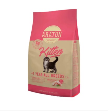Araton Kitten Cat Dry Food All Breeds - 1.5kg