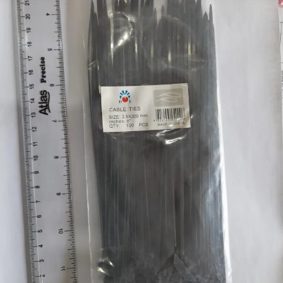 Cable Tie 2.5x200mm 100pcs Black Color Plastic Wire Tie