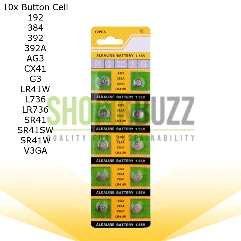 LR41 Battery 1.55V AG3 Button Coin Cell