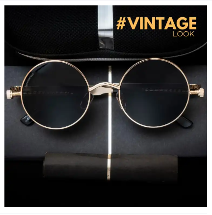 Classic Gothic Steampunk Sunglasses Luxury Brand Designer High Quality Men and Women Retro Round Metal Frame Sunglasses