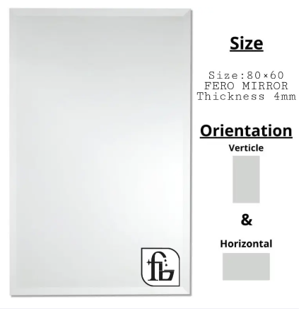 80*60 Mirror Thickness 4mm / Frameless Bathroom Mirror / Mirror / Fero